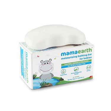 Mamaearth Moisturizing Bathing Bar Soap For Babies - 75g (Pack of 4) | Infused with Goat Milk, Oatmeal & Shea Butter | Cleanses Gently, Retains Moisture, pH Balanced at 5.5